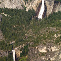 Nevada Falls (T) and Vernal Falls (B).